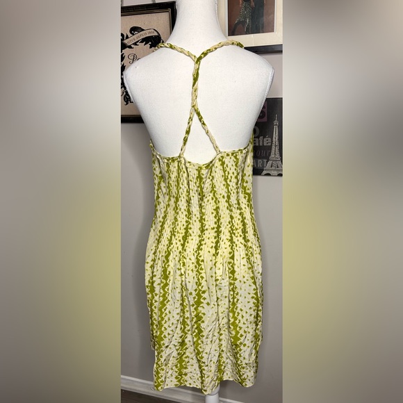 COPY - BANANA REPUBLIC SZ. 10 GREEN STRIPED PRINT TANK DRESS - Picture 2 of 4